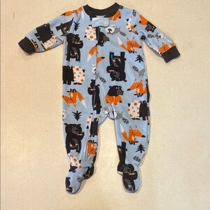 Carter's Blue and Orange Animal Print Footie